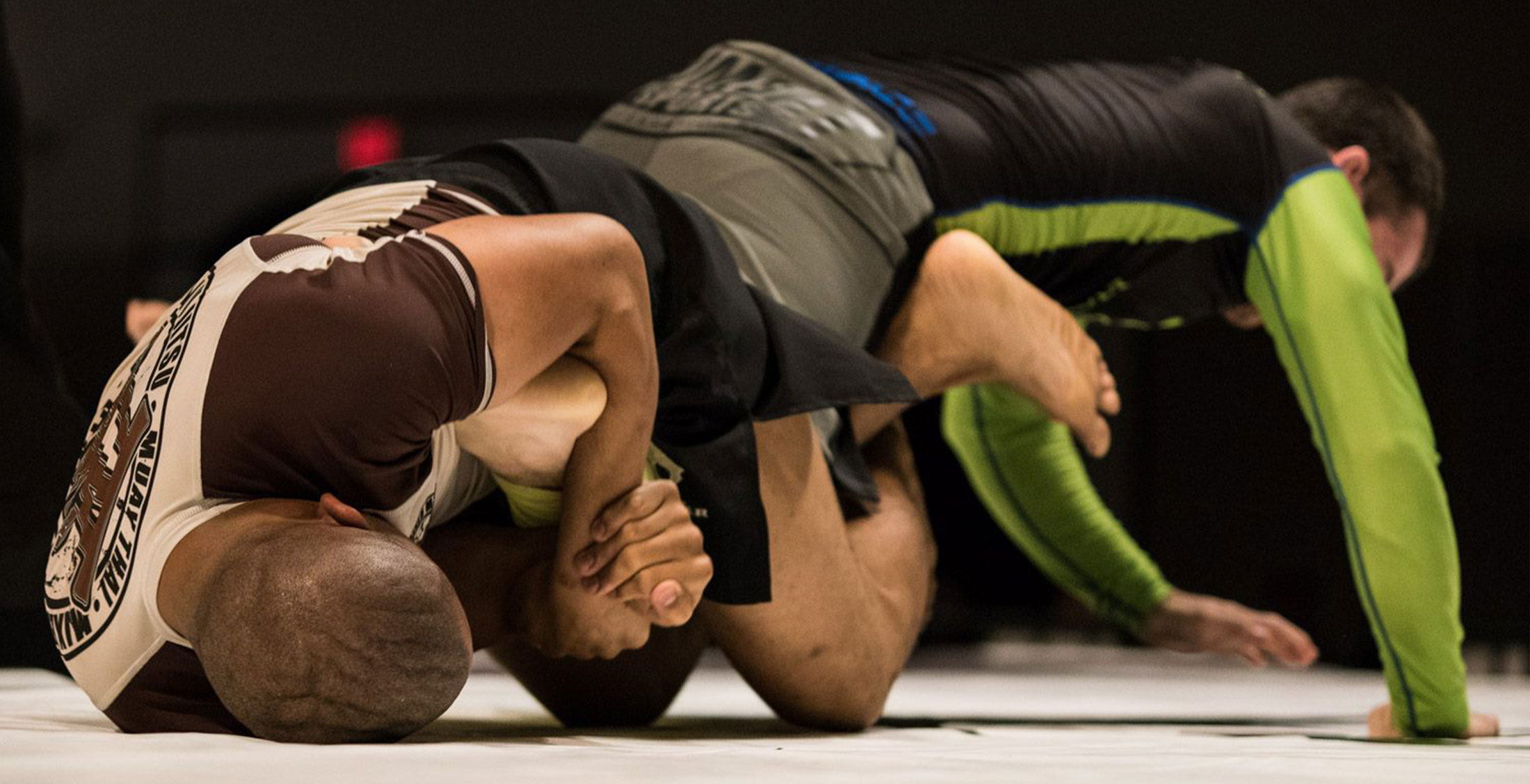 Sean cinching up a heel hook at his second professional grappling match